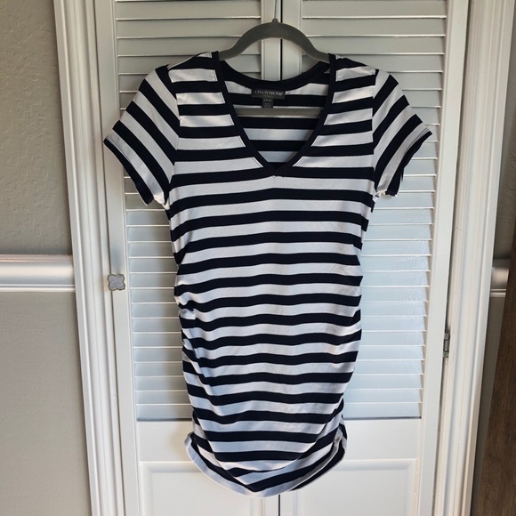A Pea in the Pod Striped Maternity Shirt - Picture 1 of 6